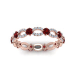 Load image into Gallery viewer, unique-vintage-eternity-diamond-ring-with-ruby-in-rose-gold-FDEWB8376BGRUDR-NL-RG.jpg
