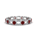 Load image into Gallery viewer, unique-vintage-eternity-diamond-ring-with-ruby-in-white-gold-FDEWB8376BGRUDR-NL-WG.jpg
