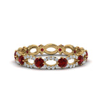 Load image into Gallery viewer, unique-vintage-eternity-diamond-ring-with-ruby-in-yellow-gold-FDEWB8376BGRUDR-NL-YG.jpg
