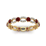 Load image into Gallery viewer, unique-vintage-eternity-diamond-ring-with-ruby-in-yellow-gold-FDEWB8376BGRUDR-NL-YG.jpg
