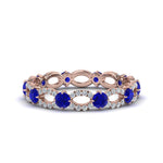 Load image into Gallery viewer, unique-vintage-eternity-diamond-ring-with-sapphire-in-rose-gold-FDEWB8376BGSABL-NL-RG.jpg
