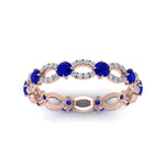 Load image into Gallery viewer, unique-vintage-eternity-diamond-ring-with-sapphire-in-rose-gold-FDEWB8376BGSABL-NL-RG.jpg
