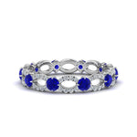 Load image into Gallery viewer, unique-vintage-eternity-diamond-ring-with-sapphire-in-white-gold-FDEWB8376BGSABL-NL-WG.jpg
