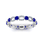 Load image into Gallery viewer, unique-vintage-eternity-diamond-ring-with-sapphire-in-white-gold-FDEWB8376BGSABL-NL-WG.jpg
