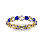 Load image into Gallery viewer, unique-vintage-eternity-diamond-ring-with-sapphire-in-yellow-gold-FDEWB8376BGSABL-NL-YG.jpg
