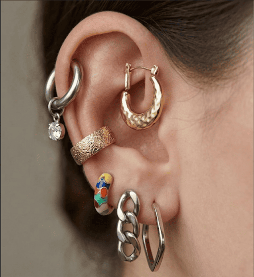 1. Using Too Many Large Earrings