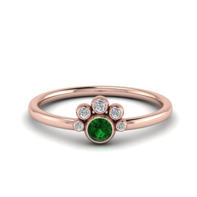 Unusual Gemstone Bezel Set Engagement Ring