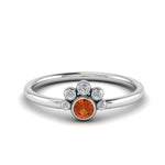 Load image into Gallery viewer, unusual-orange-sapphire-bezel-set-engagement-ring-in-white-gold-FD72035RORGOS-NL-WG.jpg
