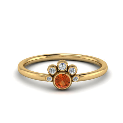 Unusual Gemstone Bezel Set Engagement Ring