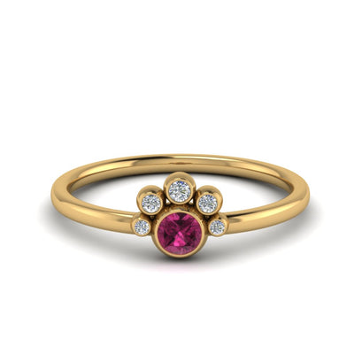 Unusual Gemstone Bezel Set Engagement Ring