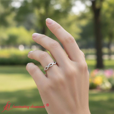 Infinity Twist Diamond Wedding Band