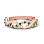 Load image into Gallery viewer, unusual-round-diamond-wedding-rings-with-emerald-in-rose-gold-FD-1122BGEMGR-NL-RG.jpg
