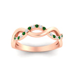 Load image into Gallery viewer, unusual-round-diamond-wedding-rings-with-emerald-in-rose-gold-FD-1122BGEMGR-NL-RG.jpg
