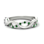 Load image into Gallery viewer, unusual-round-diamond-wedding-rings-with-emerald-in-white-gold-FD-1122BGEMGR-NL-WG.jpg
