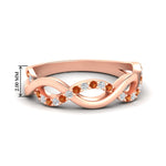 Load image into Gallery viewer, unusual-round-diamond-wedding-rings-with-orange-sapphire-in-rose-gold-FD-1122BGSAOR-NL-RG.jpg
