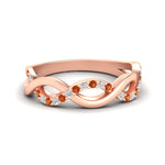 Load image into Gallery viewer, unusual-round-diamond-wedding-rings-with-orange-sapphire-in-rose-gold-FD-1122BGSAOR-NL-RG.jpg
