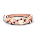 Load image into Gallery viewer, unusual-round-diamond-wedding-rings-with-ruby-in-rose-gold-FD-1122BGRUDR-NL-RG.jpg
