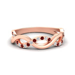 Load image into Gallery viewer, unusual-round-diamond-wedding-rings-with-ruby-in-rose-gold-FD-1122BGRUDR-NL-RG.jpg
