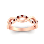 Load image into Gallery viewer, unusual-round-diamond-wedding-rings-with-ruby-in-rose-gold-FD-1122BGRUDR-NL-RG.jpg
