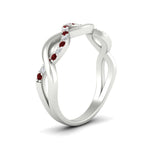 Load image into Gallery viewer, unusual-round-diamond-wedding-rings-with-ruby-in-white-gold-FD-1122BGRUDR-NL-WG.jpg
