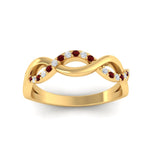 Load image into Gallery viewer, unusual-round-diamond-wedding-rings-with-ruby-in-yellow-gold-FD-1122BGRUDR-NL-YG.jpg
