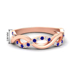Load image into Gallery viewer, unusual-round-diamond-wedding-rings-with-sapphire-in-rose-gold-FD-1122BGSABL-NL-RG.jpg
