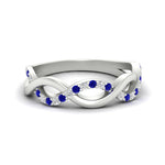 Load image into Gallery viewer, unusual-round-diamond-wedding-rings-with-sapphire-in-white-gold-FD-1122BGSABL-NL-WG.jpg

