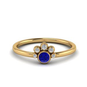 Unusual Gemstone Bezel Set Engagement Ring