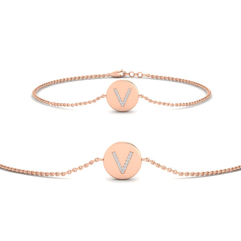 Alphabet disc diamond bracelet