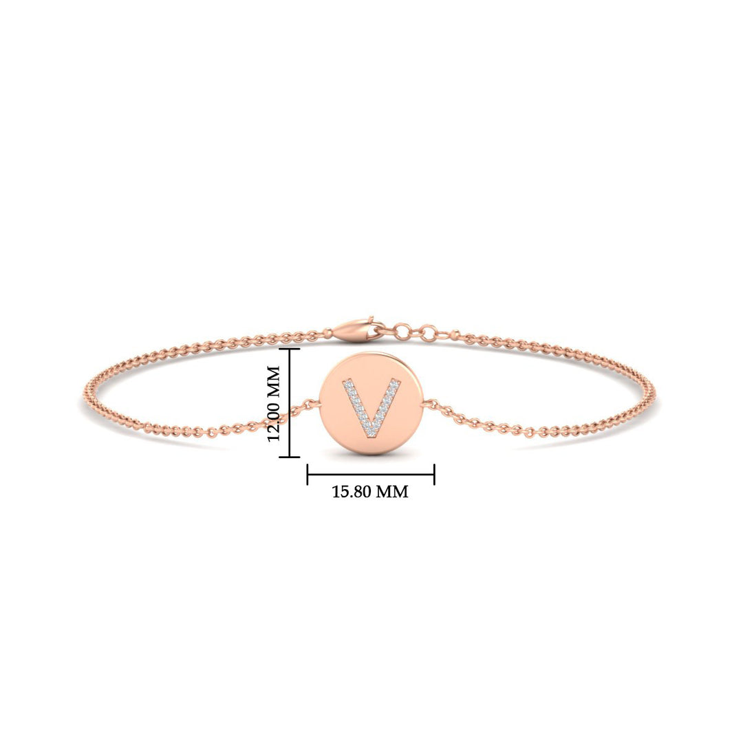 Alphabet disc diamond bracelet