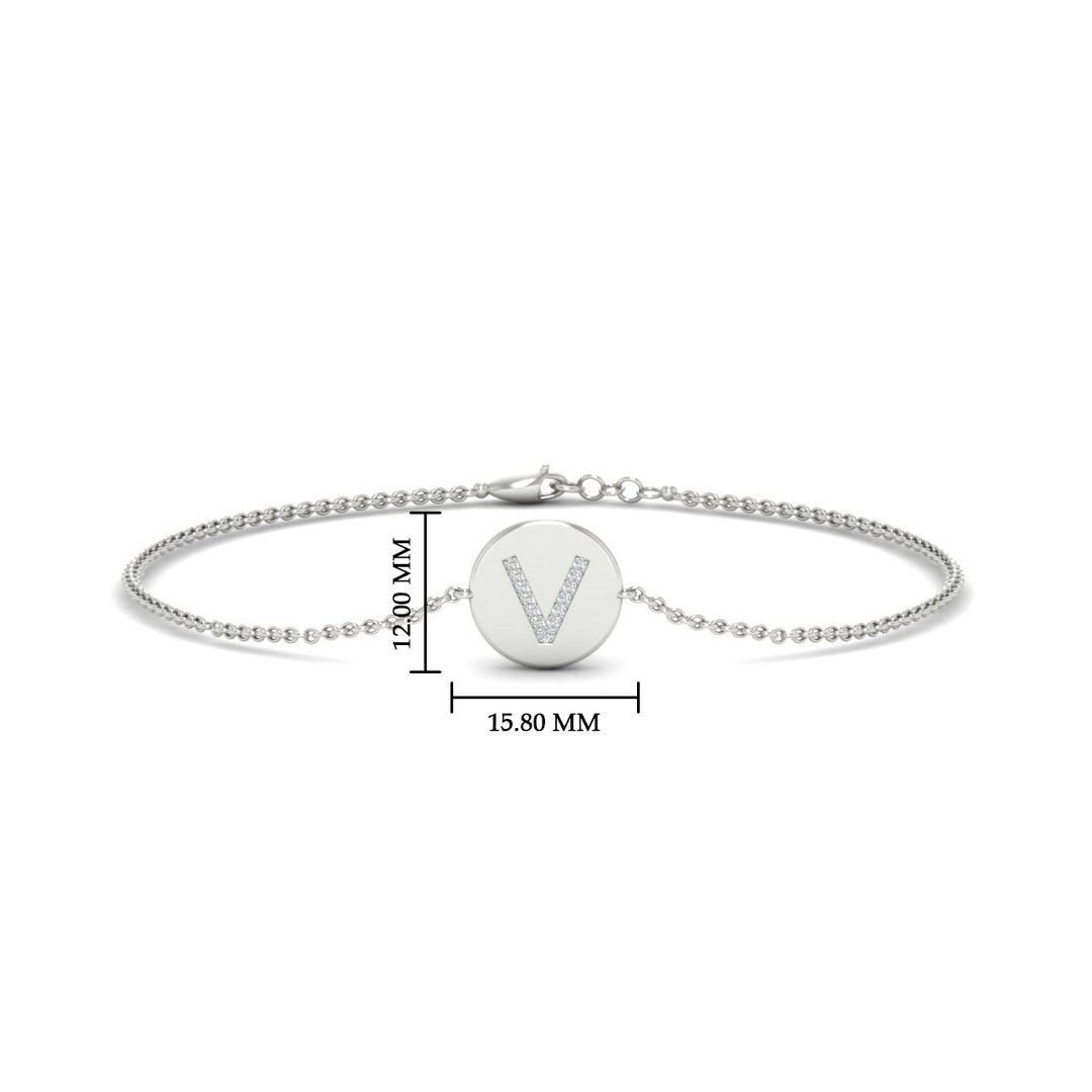 Alphabet disc diamond bracelet