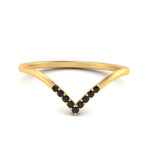 Load image into Gallery viewer, v-shape-black-diamond-stacking-wedding-band-in-yellow-gold-FD9936BGBLACK-NL-YG.jpg
