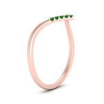 Load image into Gallery viewer, v-shape-emerald-stacking-wedding-band-in-rose-gold-FD9936BGEMGR-NL-RG.jpg
