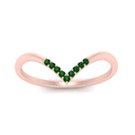 Load image into Gallery viewer, v-shape-emerald-stacking-wedding-band-in-rose-gold-FD9936BGEMGR-NL-RG.jpg

