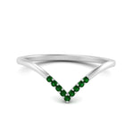 Load image into Gallery viewer, v-shape-emerald-stacking-wedding-band-in-white-gold-FD9936BGEMGR-NL-WG.jpg
