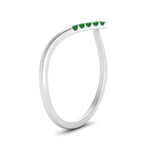 Load image into Gallery viewer, v-shape-emerald-stacking-wedding-band-in-white-gold-FD9936BGEMGR-NL-WG.jpg
