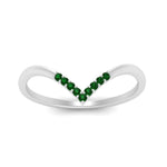Load image into Gallery viewer, v-shape-emerald-stacking-wedding-band-in-white-gold-FD9936BGEMGR-NL-WG.jpg
