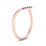 Load image into Gallery viewer, v-shape-pink-sapphire-stacking-wedding-band-in-rose-gold-FD9936BGSADRPI-NL-RG.jpg
