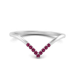 Load image into Gallery viewer, v-shape-pink-sapphire-stacking-wedding-band-in-white-gold-FD9936BGSADRPI-NL-WG.jpg
