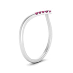 Load image into Gallery viewer, v-shape-pink-sapphire-stacking-wedding-band-in-white-gold-FD9936BGSADRPI-NL-WG.jpg
