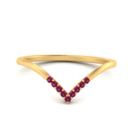 Load image into Gallery viewer, v-shape-pink-sapphire-stacking-wedding-band-in-yellow-gold-FD9936BGSADRPI-NL-YG.jpg
