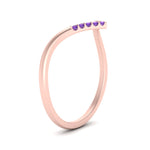 Load image into Gallery viewer, v-shape-purple-topaz-stacking-wedding-band-in-rose-gold-FD9936BGVITO-NL-RG.jpg
