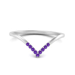 Load image into Gallery viewer, v-shape-purple-topaz-stacking-wedding-band-in-white-gold-FD9936BGVITO-NL-WG.jpg
