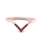 Load image into Gallery viewer, v-shape-ruby-stacking-wedding-band-in-rose-gold-FD9936BGRUDR-NL-RG.jpg
