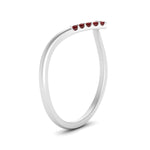 Load image into Gallery viewer, v-shape-ruby-stacking-wedding-band-in-white-gold-FD9936BGRUDR-NL-WG.jpg

