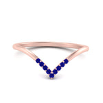 Load image into Gallery viewer, v-shape-sapphire-stacking-wedding-band-in-rose-gold-FD9936BGSABL-NL-RG.jpg
