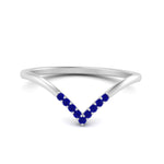Load image into Gallery viewer, v-shape-sapphire-stacking-wedding-band-in-white-gold-FD9936BGSABL-NL-WG.jpg
