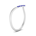 Load image into Gallery viewer, v-shape-sapphire-stacking-wedding-band-in-white-gold-FD9936BGSABL-NL-WG.jpg
