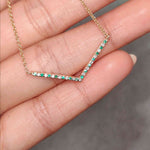 Load image into Gallery viewer, fdpd8345/v-shaped-diamond-necklace-gift-with-emerald-in-fdpd8345rgh-fancy-1-yg
