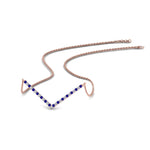 Load image into Gallery viewer, v-shaped-diamond-necklace-with-blue-sapphire-in-FD-PD8345GSABL-NL-RG
